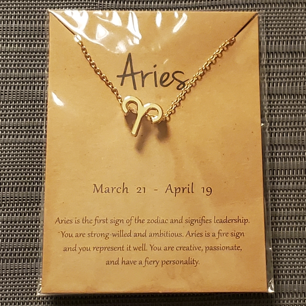 ♈ ARIES Zodiac Sign Pendant Necklace